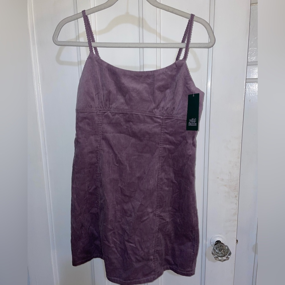 Brand new, never worn with tag, corduroy purple dress